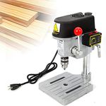 340W Mini Drill Press Bench, 0~16000rpm 3-Speed Mini Electric Bench Drill Machine Bench Drill Press for Drilling Perpendicular Angled Holes Table Top Drill, Max Stroke 0.98inch, Clamp Diameter 1-10mm