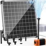 Biling Solar Pond Fountain 25W Solar Powered Water Pump for Outdoor Garden Small Pond, with Adjustable Water Flow, 1200 L/H Quiet Pump 4 Nozzles 2M Hose 5M Cable DIY Water Feature Waterfall Dog Pool