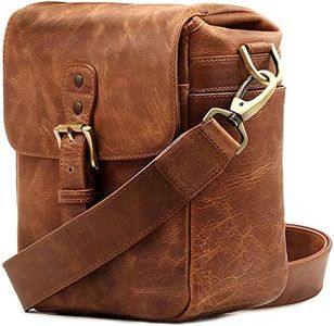 MegaGear MG1329 Genuine Leather Camera Messenger Bag for Mirrorless, Instant and DSLR Cameras, Brown