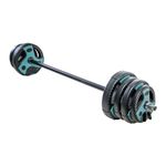 US Weight 54 LB Perfect Barbell Weight Set for Home Gym with 55” Padded Bar, Adjustable Weights for Exercise, Lifting and to Build Muscle