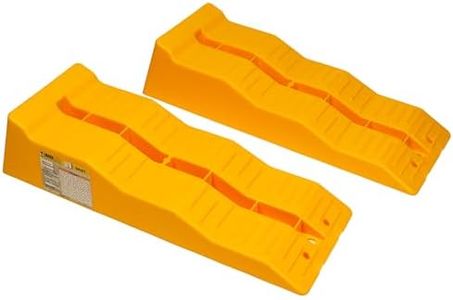 MaxxHaul 50939 3-Steps RV Leveling Ramps Yellow Camper & Trailer - Set of 2 Wheel Chocks