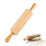 Wooden Rolling Pin, Baking Roll Made of Beech Wood for Rolling Pin, Rolling Pin with Rotating Centre Rolling Pin for Cooking and Baking