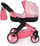 Cosatto Dolls Pram, Mini Wow Continental Pink Unicorn, Includes Change Bag, Easy Fold, Suitable For Dolls Up To 46cm