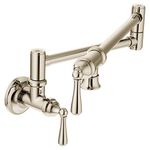 Moen S664NL Traditional Wall Mount Swing Arm Folding Pot Filler Kitchen Faucet, Polished Nickel