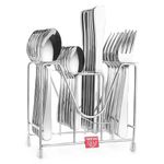 Montavo by FnS Verona Stainless Steel 24 Pcs Cutlery Set with Hanging Stand (6 Dinner Spoons, 6 Dinner Fork, 6 Teaspoons, 6 Dinner Knife/Butter Knife & 1 Stand)