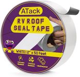 ATack Roof Seal Tape, White, 2" x 50 Foot Weatherproof RV Rubber Roof Patch Tape for RV Repair, Window, Vent, Boat Sealing, and Camper Roof Leaks Waterproof Automobile RV Roof Repair Tape