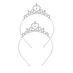 2 Pcs Princess Crown Tiara Rhinestone Crystal Princess Tiara Tiara Head Crown Bride Wedding Crowns Rhinestone Queen Tiaras Hair Accessories for Women Girls