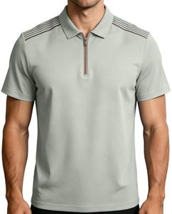 Breeze Shirts for Men,Mens Golf Shirt Breathable Short Sleeve Quarter Zip Pullover Work Shirt Lightweight Summer Clothes,Work,Office,Summer Outfits,Golf,Tennis,Beachwear,Casual Everyday Wear,Walking