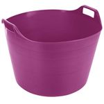 75L Litre Large Robust Flexi Tubs Multipurpose Flexible Rubber Storage Container Buckets Garden Trugs Laundry Basket Polyethylene Flex Tub For Home Gardening Toys -Made in UK (Set of 1, Pink)