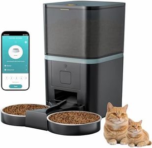 AILEWAY Automatic Cat Feeder Wifi With App, Cat Feeder Automatic For 2 Cats, Pet Feeder Dual Power Supply, Large Capacity 4 L Cat Food Dispenser 1-10 Meals Per Day For Cats And Small Medium Dogs Black