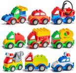 Prextex Kids Car Toy Set - Build Your Own Toy Cars and Trucks for Toddlers, Fun Outdoor & Garden Play Toy for Boys, Building Blocks & Stacking Toys, Great Stocking Fillers for Kids 3-5+