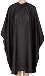 Barber Cape, Professional Salon Cape with Adjustable Metal Clip, Waterproof Hair Cutting Cape for Barbers and Stylists - 140cm x 160cm Black