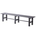 TECSPACE 71 Inches Aluminum Outdoor Weatherproof Bench Backless, 550 LBS Bearing Capacity Garden Porch Bench, Black