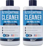 Pool & Spa Cartridge Cleaner (2 Pack, 32oz / 2 Quart Total / 4 Uses), Made in USA - Filter Cleaning Solution Comparable to Leisure Time by Essential Values