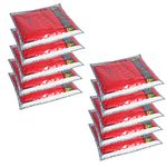 Homestrap Set of 10 Printed Single Saree Cover/Clothes Storage Bags/Wardrobe Organiser with Transparent Top (Grey, Non-Woven)