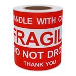 Hybsk 4x6 inch Do Not Drop Thank You Fragile Stickers Adhesive Label 100 Per Roll (4x6 inch)