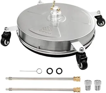 EDOU Direct Pressure Washer Surface Cleaner 16.8" with Wheels | Stainless Steel | Heavy Duty | 4,000 PSI Max Working Pressure | Includes: 2 Pressure Washer Extension Wand Attachments