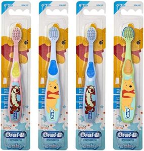 Oral-B Baby Manual Toothbrush, Pooh Characters, 0-3 Years Old, Extra Soft (Characters Vary) - Pack of 4