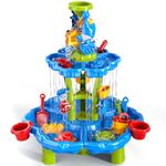 Doloowee Sand and Water Table for Toddlers, Water Play Table Toys Summer Beach Toys Summer Outdoor Toys for Boys Girls 3 4 5 6 years old