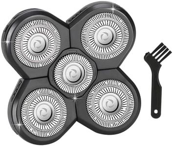 1 PCS Head Shaver Replacement Blades,Valentines Day Gifts for Him Mens Husband Dad - Birthday Gift Ideas for Dad, 5-Blade Shaver Heads for Bald and Face Hair with Cleaning Brush