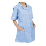 Skywear T66 Healthcare and Beauty Tunics Woman Girls Ladies Tops Office Uniform Shirts, Sky with White, 16