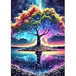 SENQAO Tree Diamond Painting Kits for Adults, Tree of Life Diamond Painting DIY 5D Diamond Painting Landscape Diamond Art Kits Picture Craft for Home Wall Decor 30x40cm