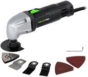 GALAX PRO 22000 OPM 1.5A Oscillating Multi Tool, 3 Degree Oscillating Angle with 3 Pieces Saw Blades, 1 Piece Semi Circle Blade Sanding Plate, 6 Pieces Sanding Papers for Grinding