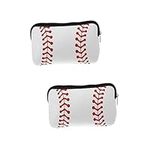 minkissy 2pcs Baseball Cosmetic Bag Girls Softball Bag Zipper Storage Bags Softball Bag with Wheels Travel Cosmetics Bag Travel Bag Toiletry Makeup Pouch Wash Bag Oxford Cloth Portable