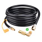 Onlyflame Propane Elbow Adapter with Extension Hose - 12FT Propane Quick Connect Hose RV to Grill for Blackstone 17" and 22" Griddle - LP Quick Connect Hose for RV Camp Chef Stove Portable Fire Pit