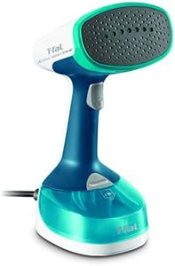 T-Fal DT7050 Access Steam Minute Travel, versatile handheld steamer, steam iron, refresh, sanitize clothes, couch covers, curtains, Blue/White