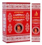 Ayurvedic Dragon's Blood Masala Incense Stick (12 Packs x 15 Sticks) Natural Hand Rolled Agarbatti for Puja, Freshness, Yoga & Meditation | Floral Fragrance | Pooja Room Items for Home & Prayers