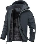 Zoofly Ski Jackets Mens Thermal Water Proof Winter Coats for Men Windproof Snow Sports Jacket with Hooded Dark Grey XL