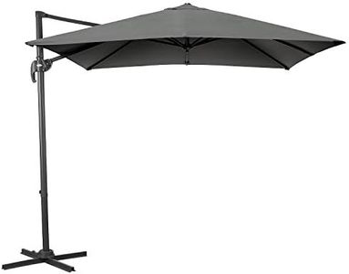 CHRISTOW 2.5m Square Cantilever Parasol, Hanging Banana Umbrella, Outdoor Patio Garden, UV-Resistant, Tilt & Rotate