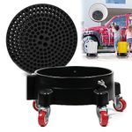 5 Gallon Bucket Dolly with 360 Degree Wheels, Car Wash Buckets with Grit Guard, 11.5'' Car Washing Bucket Organizer Detailing Smoother Maneuvering