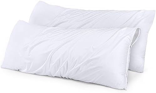 Utopia Bedding Waterproof Pillow Protectors Zippered (2 Pack, White) Body Size, Zippered Pillowcases, Bed Bug Proof Pillow Encasement Covers 20 x 54 Inches