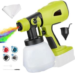 Système de pulvérisation de peinture sans fil compatible avec batterie Ryobi 18 V, pistolet à peinture électrique, portable, avec 4 buses, 3 motifs, récipient de 1000 ml pour peindre meubles,