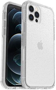 OtterBox iPhone 12 & iPhone 12 Pro Symmetry Series Case - Stardust (Silver Flake/Clear), Ultra-Sleek, Wireless Charging Compatible, Raised Edges Protect Camera & Screen