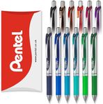 Pentel EnerGel XM BL77 - Retractable Liquid Gel Ink Pen - 0.7mm - 54% Recycled - In Pillow Packaging (Mixed Pack of 12)