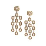 Rubans 22K Antique Gold plated Zirconia studded chandelier earrings For Women