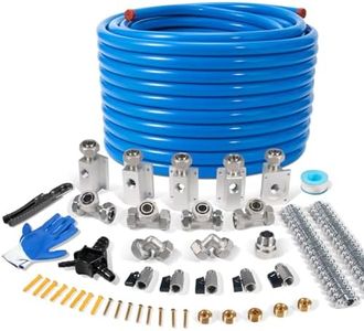 3/4"×100&200&300ft Compressed Air Line Kit for Shop/Garage, Hdpe-Aluminum Rapid Air System Includes Right Angle Fittings and Tee Fittings, Compressed Air Piping System Leak Proof&Easy to Install