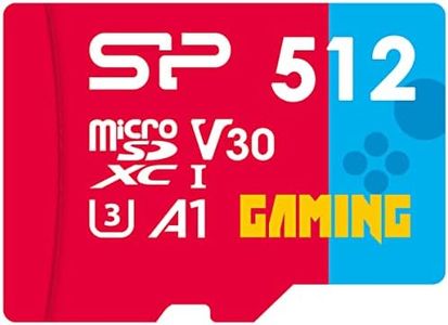 Silicon Power 512GB Gaming microSDXC UHS-I Micro SD Card with Adapter, Optimized for Mobile Games Apps Nintendo-Switch, Class 10 U3 V30 A1 MicroSD Memory Card, Superior Gaming Series