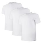 Men's T-Shirts Undershirts Moisture-Wicking Crewneck Soft Plain T Shirts for Men 3er Pack B-White