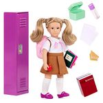 Lori – Mini Doll & School Play Set – 6-Inch Doll with Locker & Accessories – Backpack, Books, Food – Playset for Kids – 3 Years + – Alina's School Locker Set