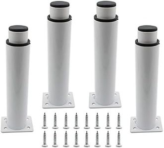 TTZEZE 4 Pack Adjustable Furniture Legs, Stainless Steel Support Feet Heavy Duty Replacement Legs for Sofa TV Cabinet Couch Coffee Table Desk Sideboards Cupboard Dresser Bed (White)