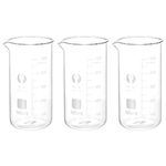 PATIKIL 3Pcs 500ml Tall Form Glass Beaker, 3.3 Borosilicate Glass Graduated Printed Scale Measuring Cups with Spout for Kitchen Lab Liquids