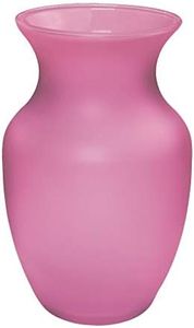 Floral Supply Online - 8" Rose Vase and Flower Guide Booklet - Decorative Glass Flower Vase for Floral Arrangements, Weddings, Home Decor or Office. (Pink)