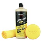 Wavex Carnauba Wax Car Polish (1 L) Combo | Includes Microfiber and applicator Pad | Car Wax that Provides Deep Wet Shine | Car Wax Polish for Car Paint, Headlights & Chrome Components