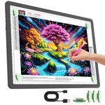 TOHETO Rechargeable A4 Light Pad for Diamond Painting, Ultra Bright Tracing Light Box for Drawing, Wireless Lightbox for Tracing and Drawing, Cordless Diamond Art Light Board for Sketching (Black)
