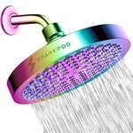 SparkPod Shower Head - High Pressure Rain - Luxury Modern Look - Tool-Less 1-Min Installation - The Perfect Adjustable Replacement for Your Bathroom Shower Heads (15 cm Round, Radiant Rainbow)