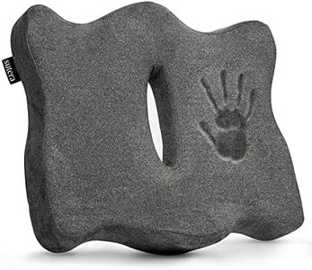 Sutera Proper Posture Seat Cushion for Office Chair or Car Seat, Superior Memory Foam for Support and Back Pain Relief, Rubber Grips Underneath to Prevent Shifting (17.7x16x4.3 inches)